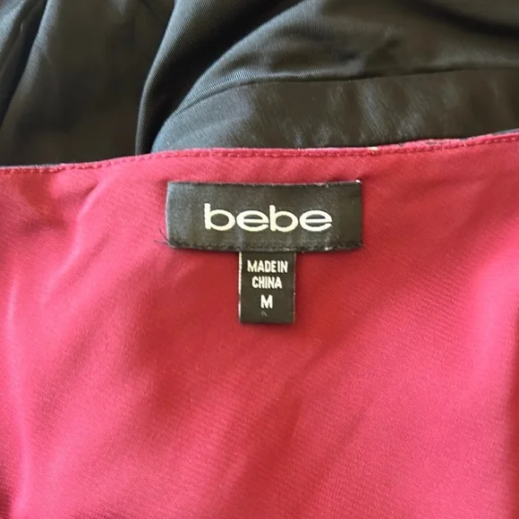 Bebe One-Shoulder Red and Black Dress - Picture 7 of 7